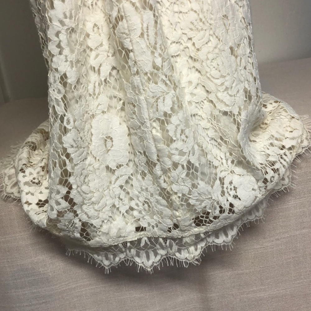 ABERCROMBIE & FITCH Ivory Eyelash Lace Sweetheart Neckline Sleeveless Dress XS - Picture 9 of 13